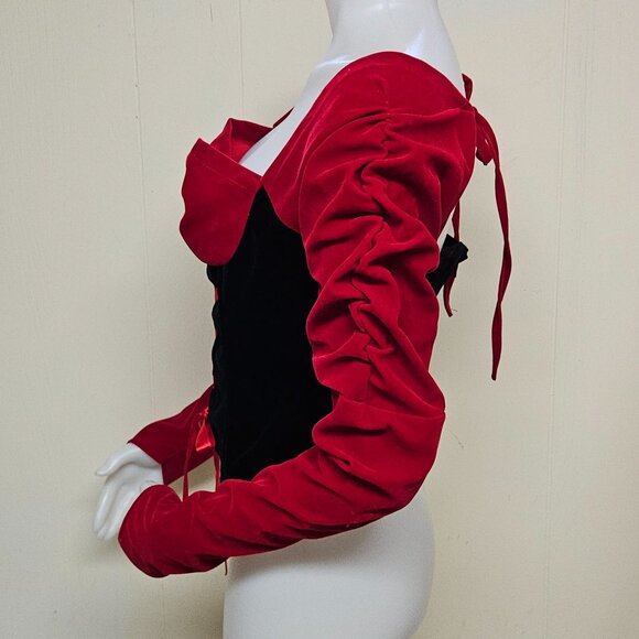 JaC Costumes Velvet Corset Top Womens Large Little Red Riding Hood Cosplay USA - Picture 3 of 8